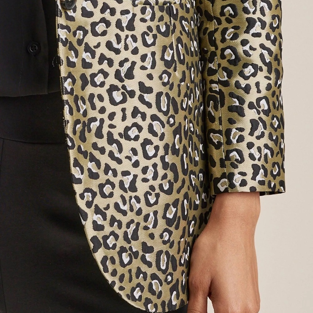 NEW VENUS Leopard Jacquard Blazer COLOR Black & Gold - Picture 3 of 12